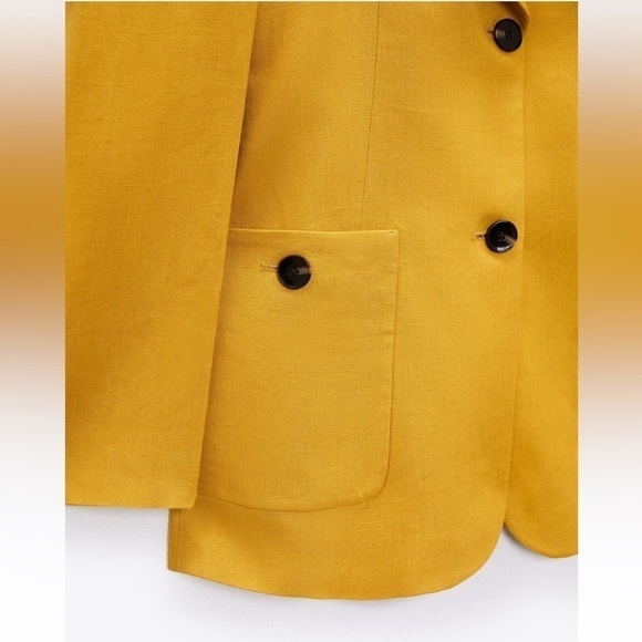 New ZARA Patch Pocket Linen Jacket - Picture 8 of 11